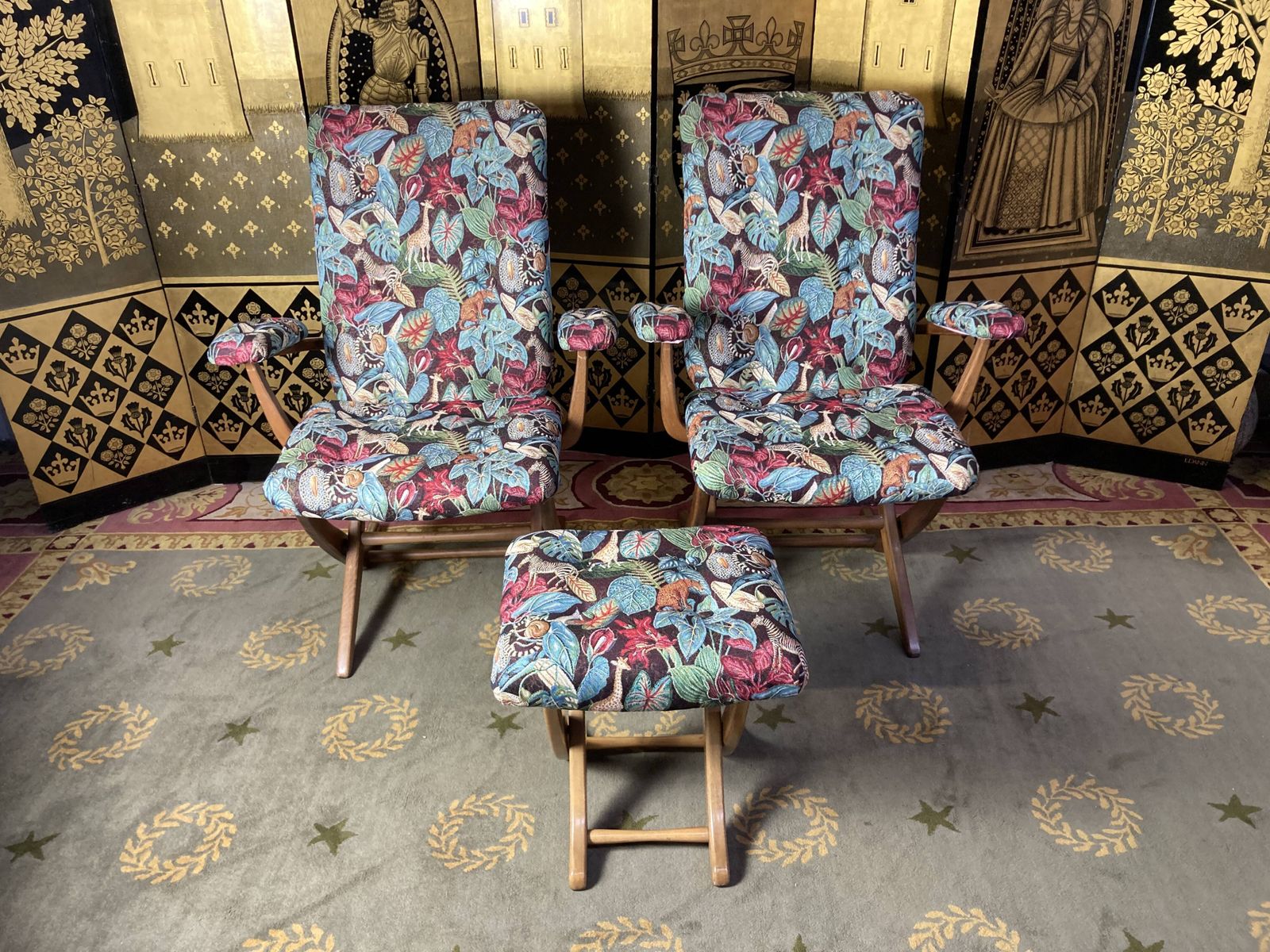 Pair Of Poly Comfort Armchairs And 1 Footrest photo Furniture
