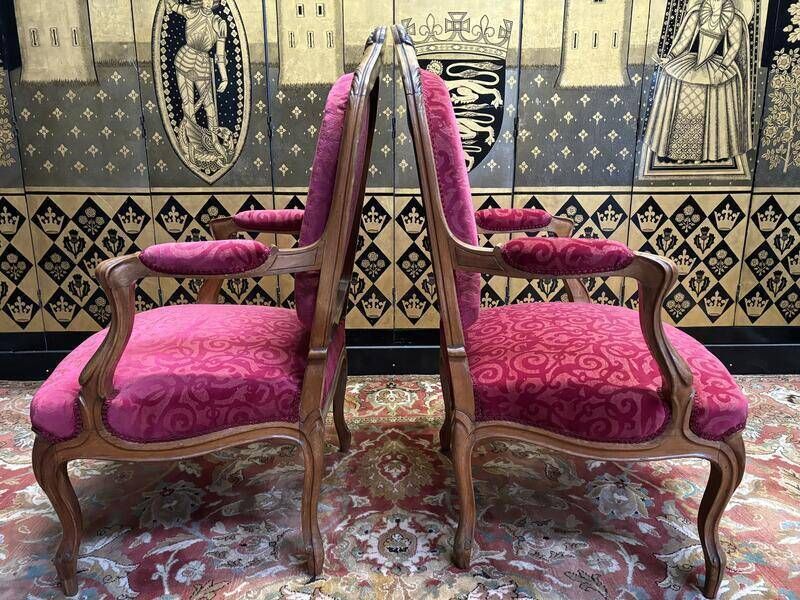 Pair Of Louis XV Style Armchairs, 19th Century photo Furniture