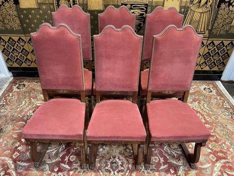 Set Of 6 Renaissance   Louis XIII Chairs In Oak photo Furniture