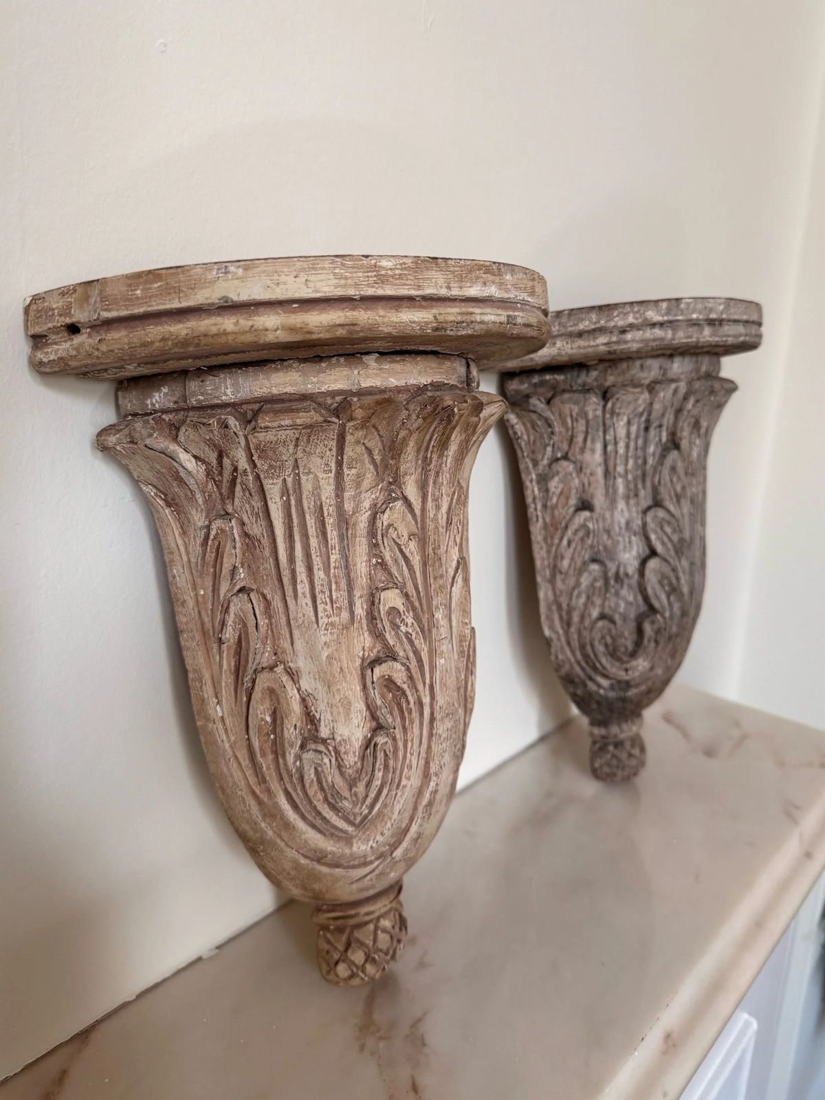 Wooden Wall Pedestals, Mid 20th Century photo Home Decor
