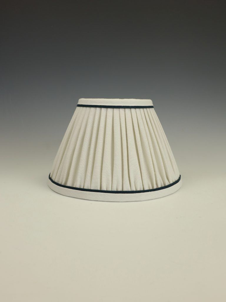 Small Empire Lampshade – Ecru With Ink Trim | Handmade In The Uk photo 185.0