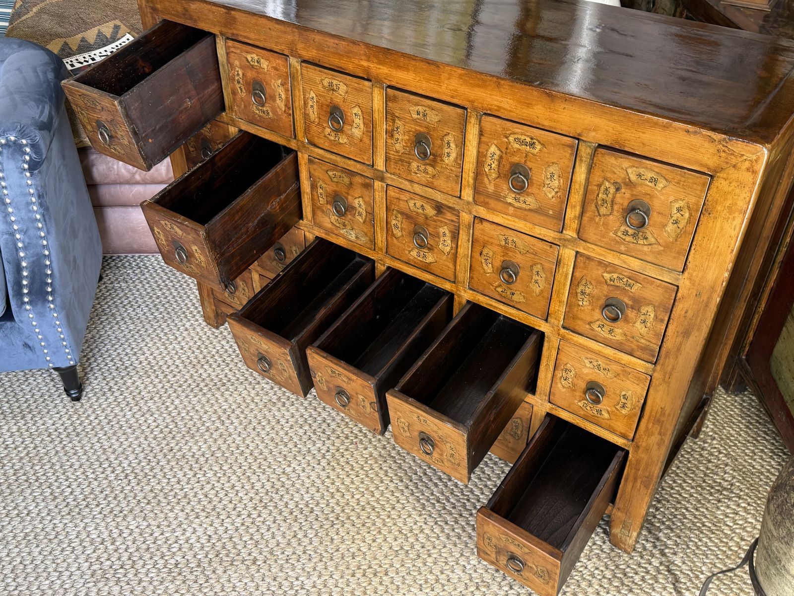 Chinese Apothecary Chest Of 24 Drawers Oriental Sideboard photo 950.0