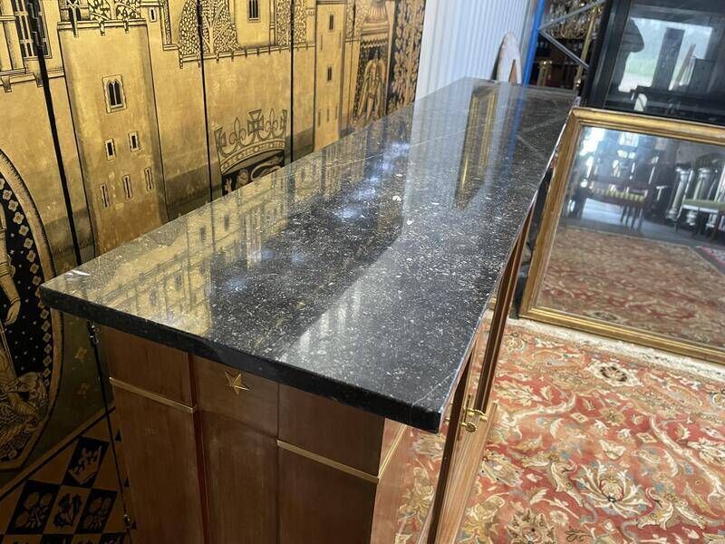 Library   Empire Style Display Cabinet In Mahogany And Black Marble photo for sale