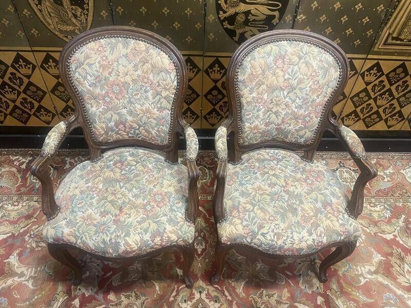 Pair Of Louis XV Style Oak Armchairs photo furniture