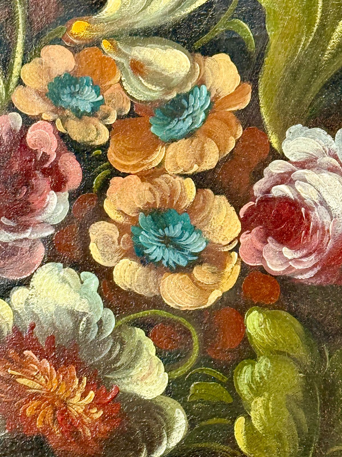 Large Oil On Canvas In The Manner Of Jan Van Huysum Floral Fine Art Painting photo buy
