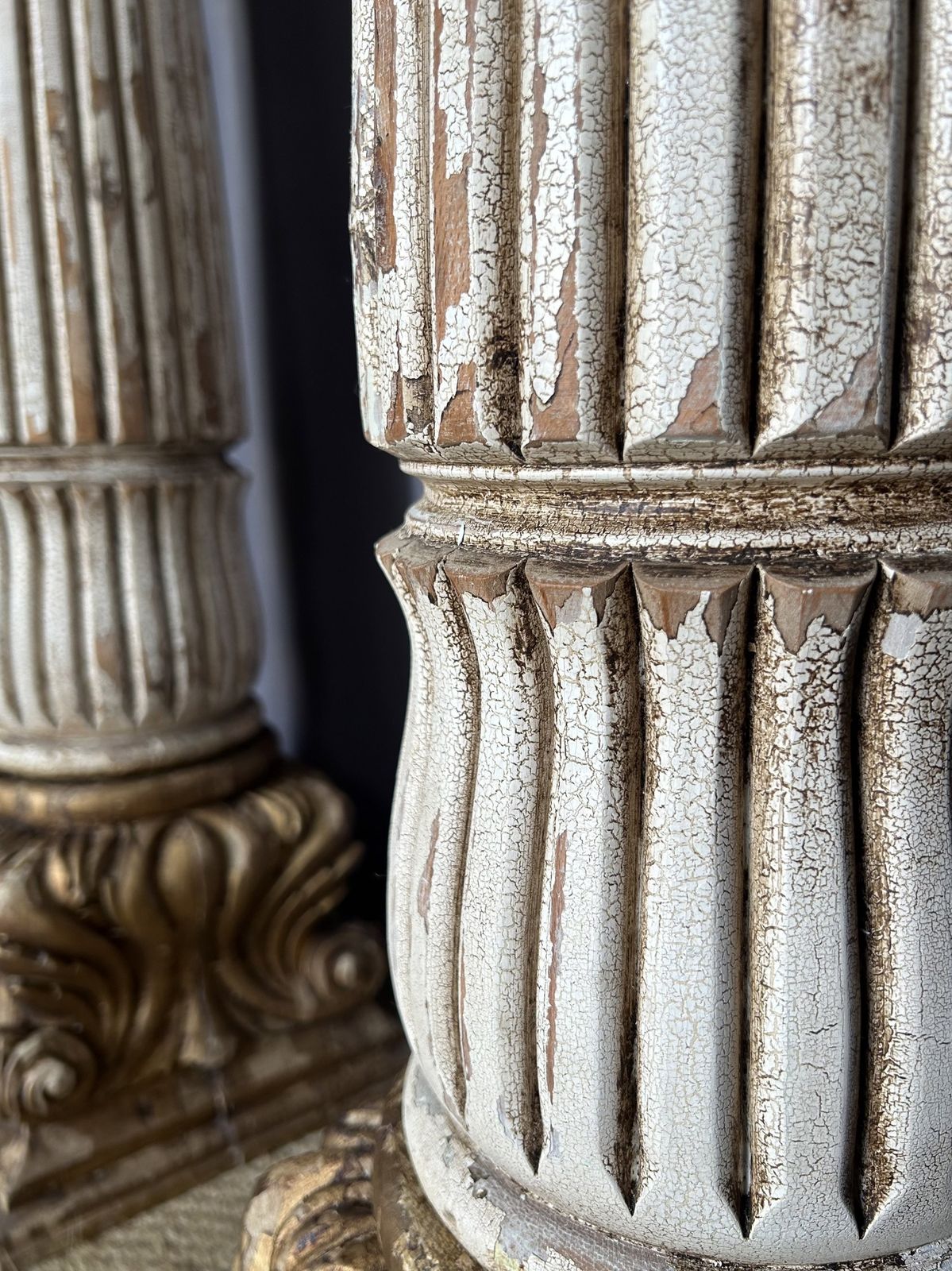 Pair Of Antique French Column Pillars Plant Stands photo 875.0