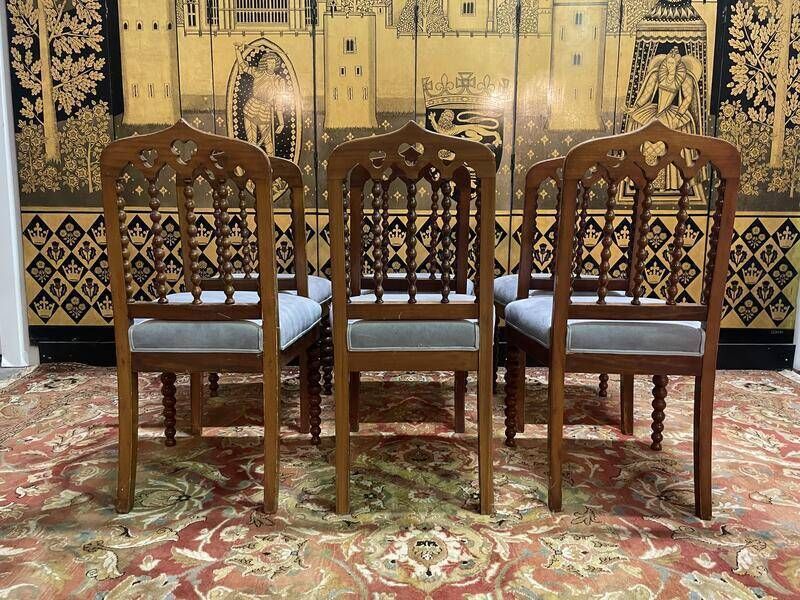 Set Of 6 Restoration Period "Chapelet" Chairs photo vintage