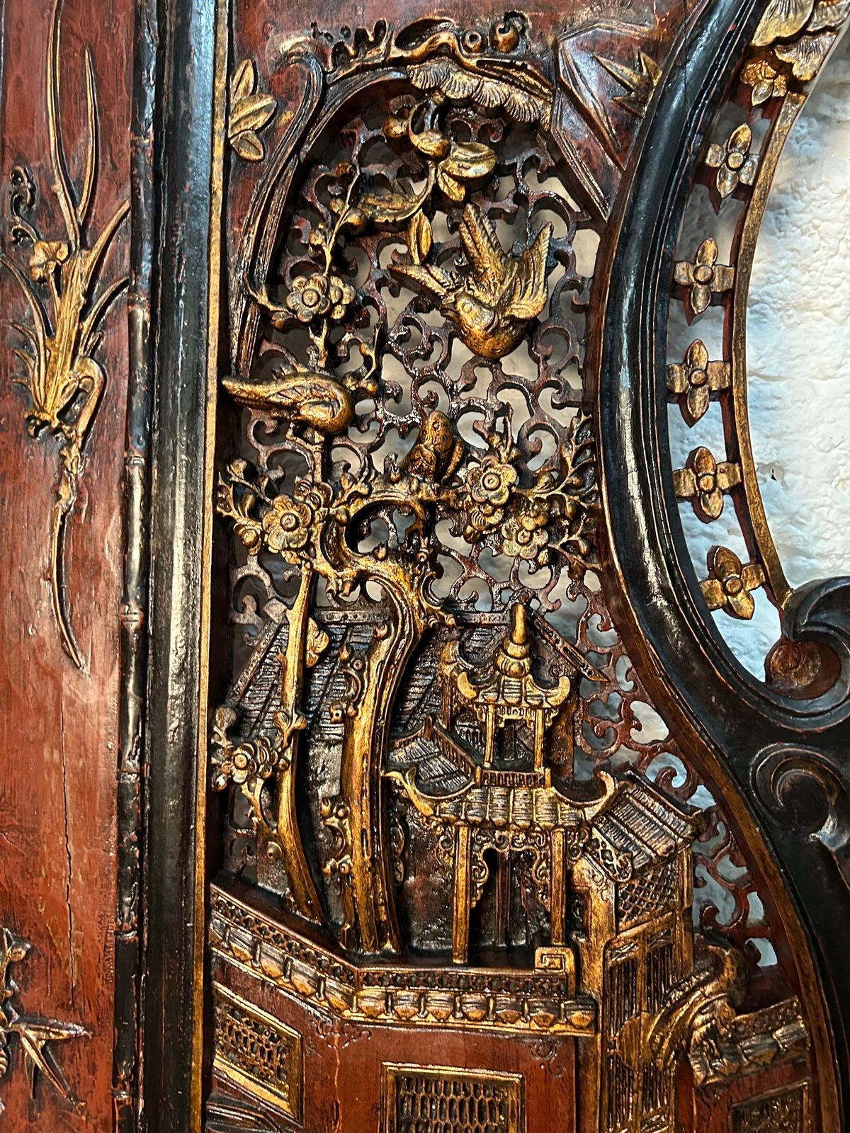 Antique Chinese Arch Way Oriental Doorway Altar photo for sale