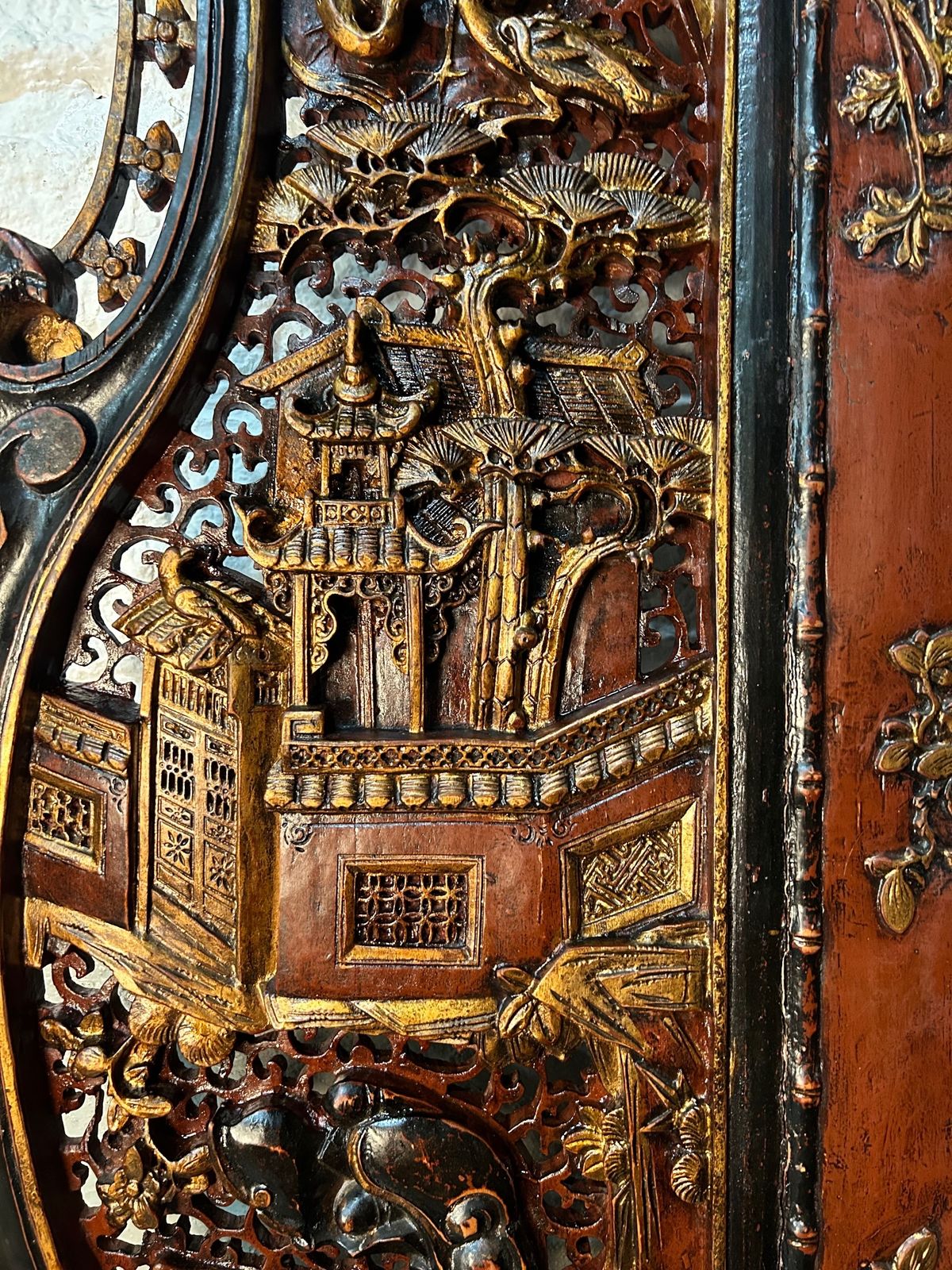Antique Chinese Arch Way Oriental Doorway Altar photo buy