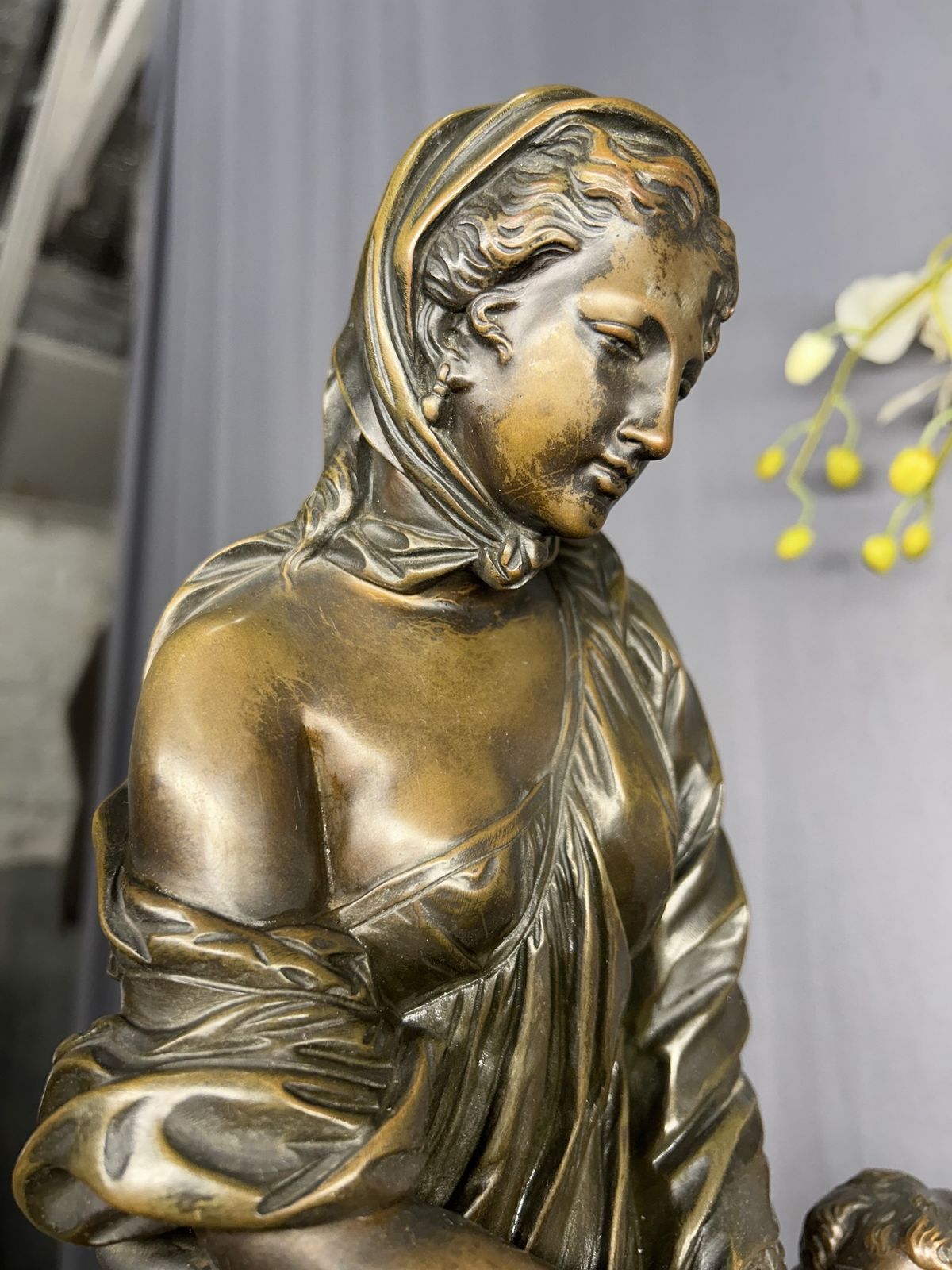 Antique Bronze French L'innocence Entraînée Par L'amour By Coustou After Louis photo vintage