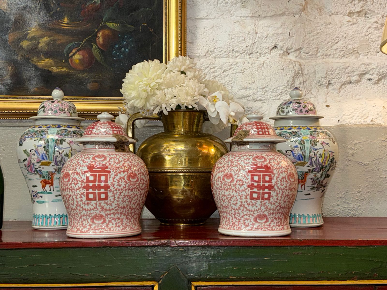 photo for sale Sweet Chinese Tes Vases Ginger Jars Urns Oriental Vase Decor