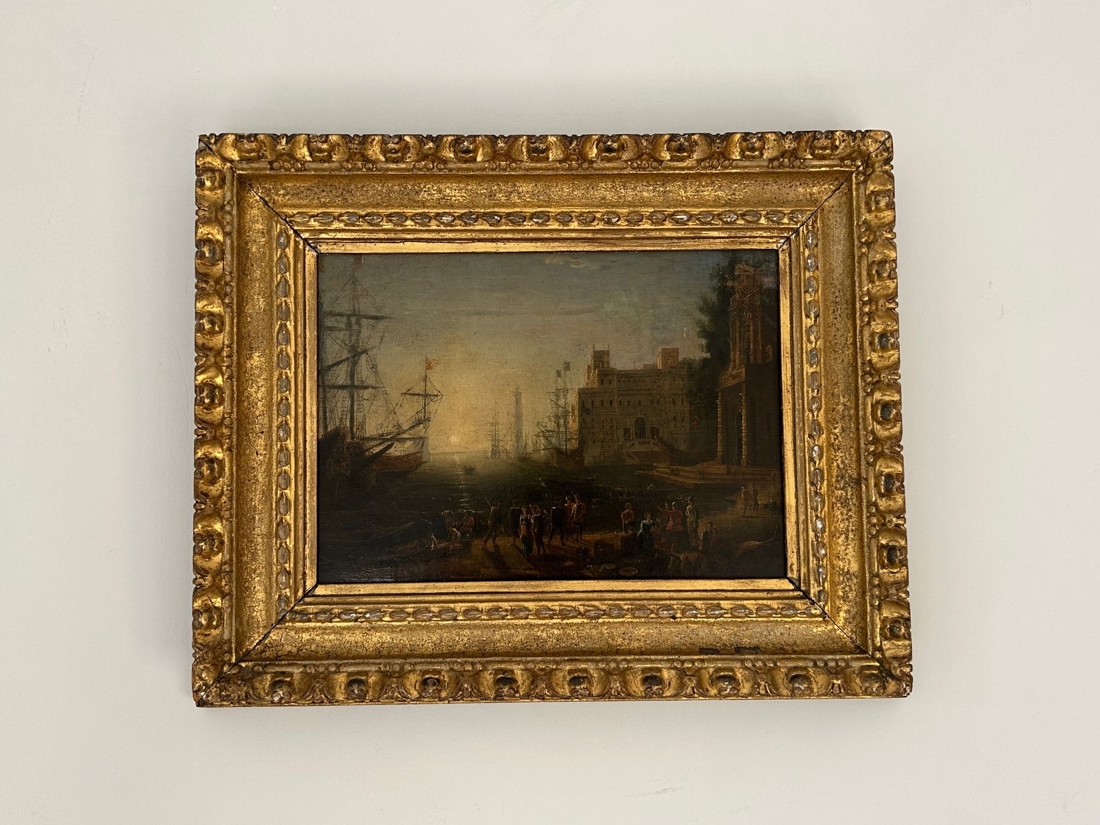 1350.0 Fine Art Harbour Oil Painting After Claude Lorrain photo