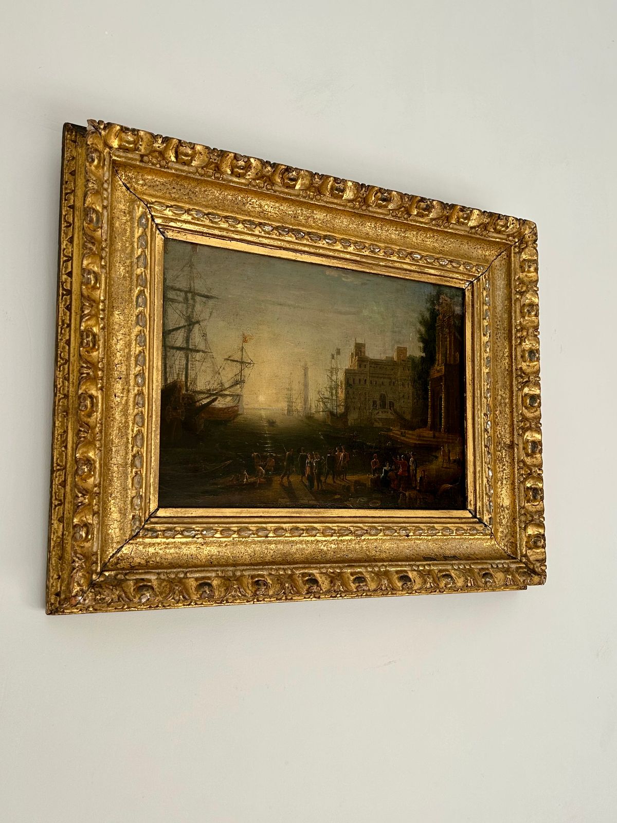 photo vinterior Fine Art Harbour Oil Painting After Claude Lorrain