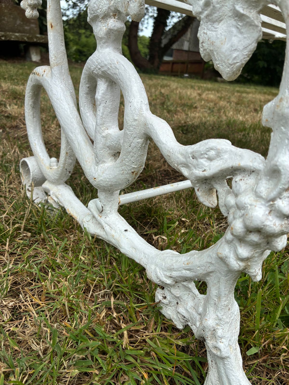 Original Antique Coalbrookdale Garden 2 Seater Garden Bench Cast Iron Dog And Sn photo vinterior