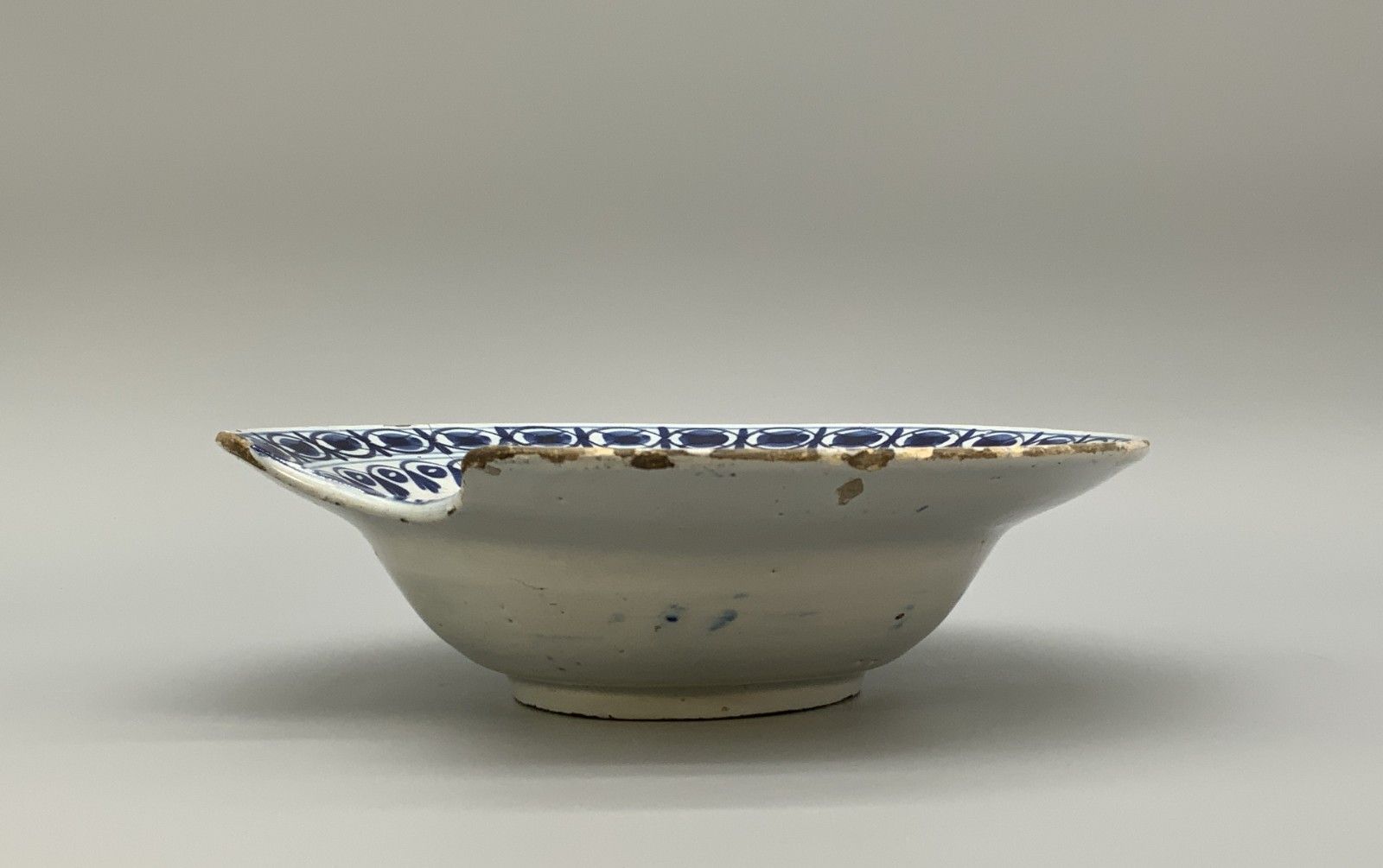 photo for sale 18th Century Dutch Delft Barber's Bowl Bleeding Dish Blue And White Tin Glaze