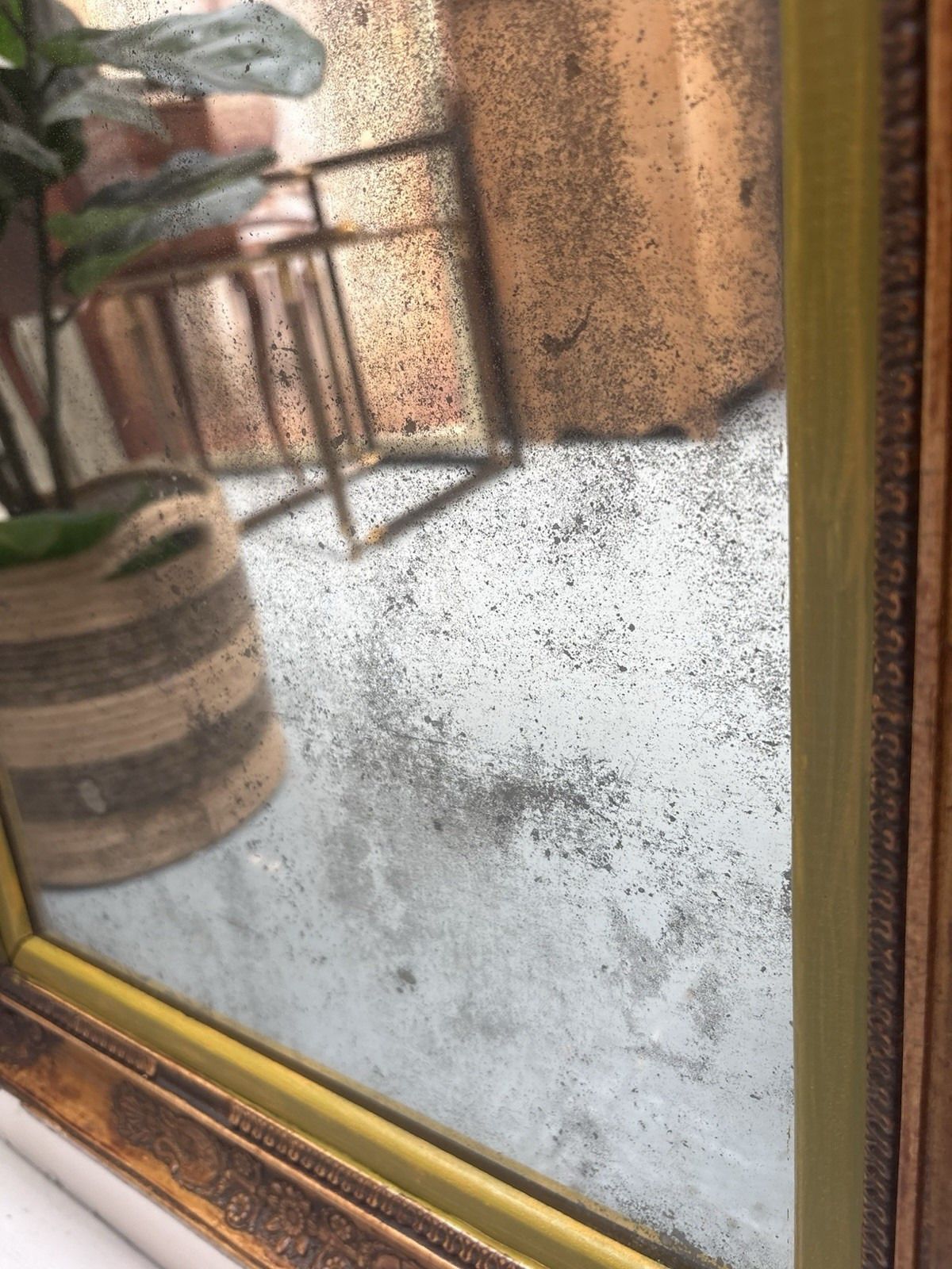 photo furniture 19th Century Antique French Empire Featuring Heavily Foxed Plate Mirror