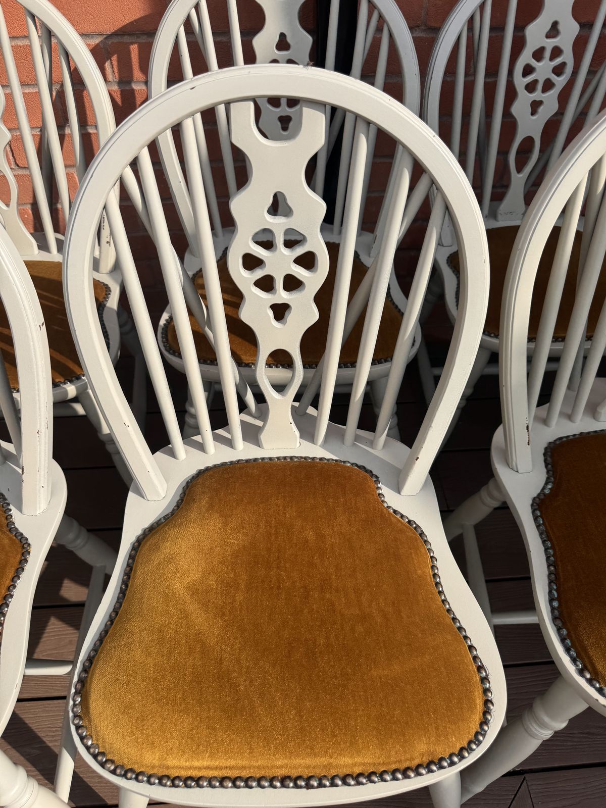 photo for sale Set Of 10 Farmhouse / Wheelback Style Dining Chairs