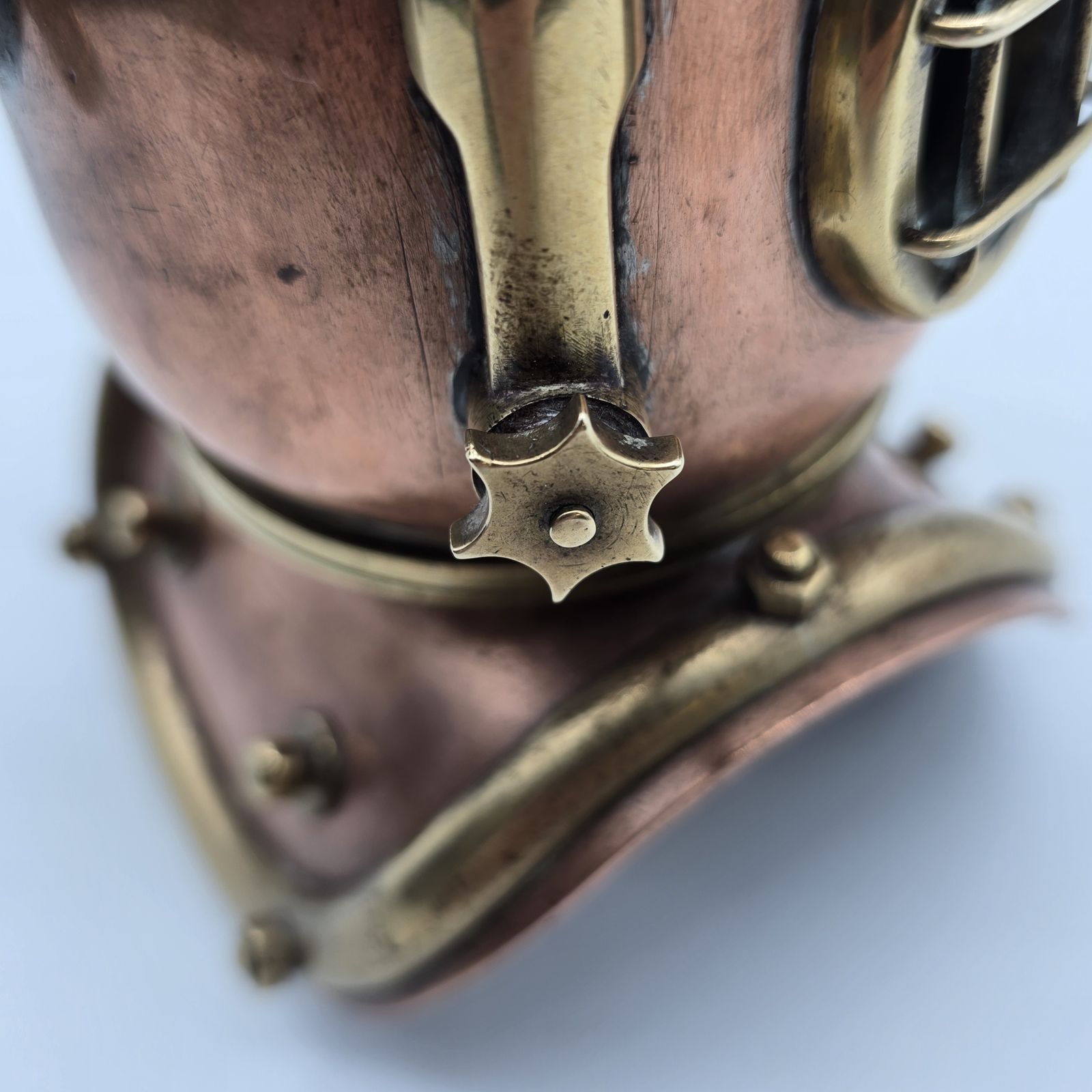 Home Decor Miniature Copper Divers Helmet In A 19th Century Style. Circa 1930 photo