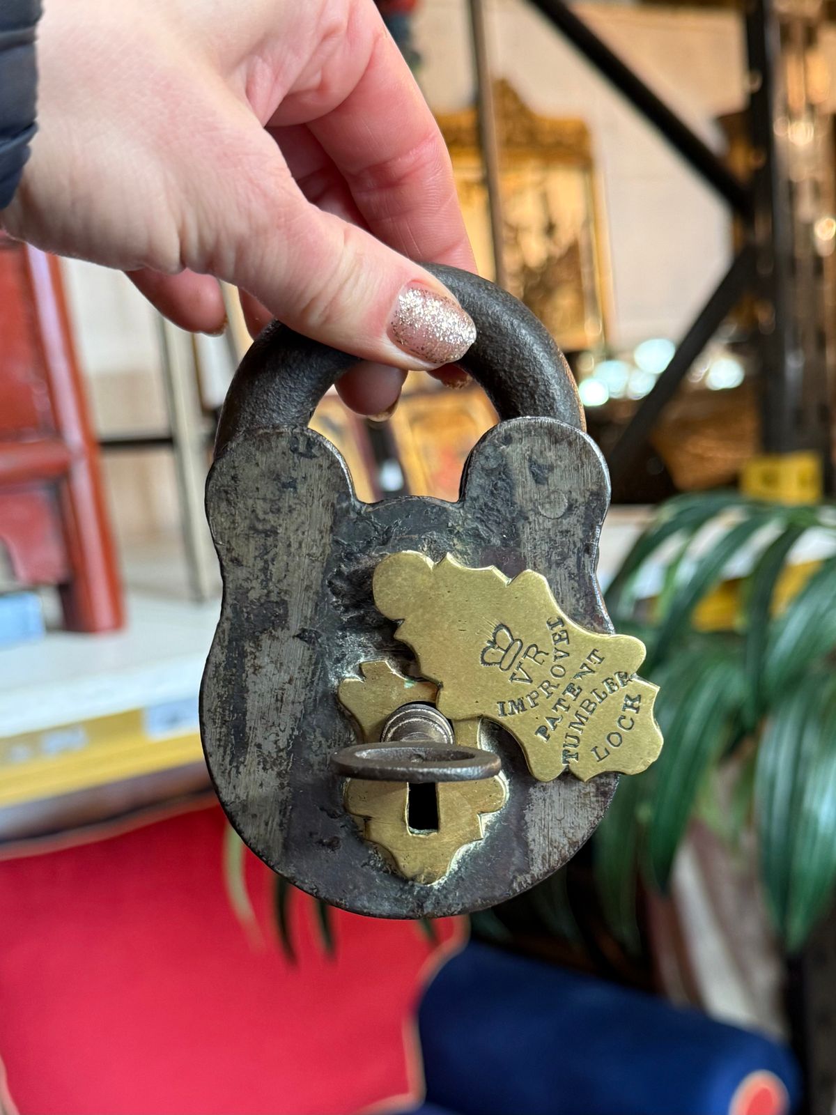 Antique Chubbs Lock And Original Working Key Padlock Collectible Iron Work