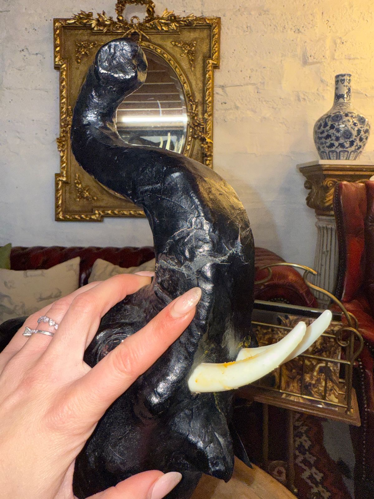 Leather Elephant Likely By Liberty Of London Ornament photo vintage