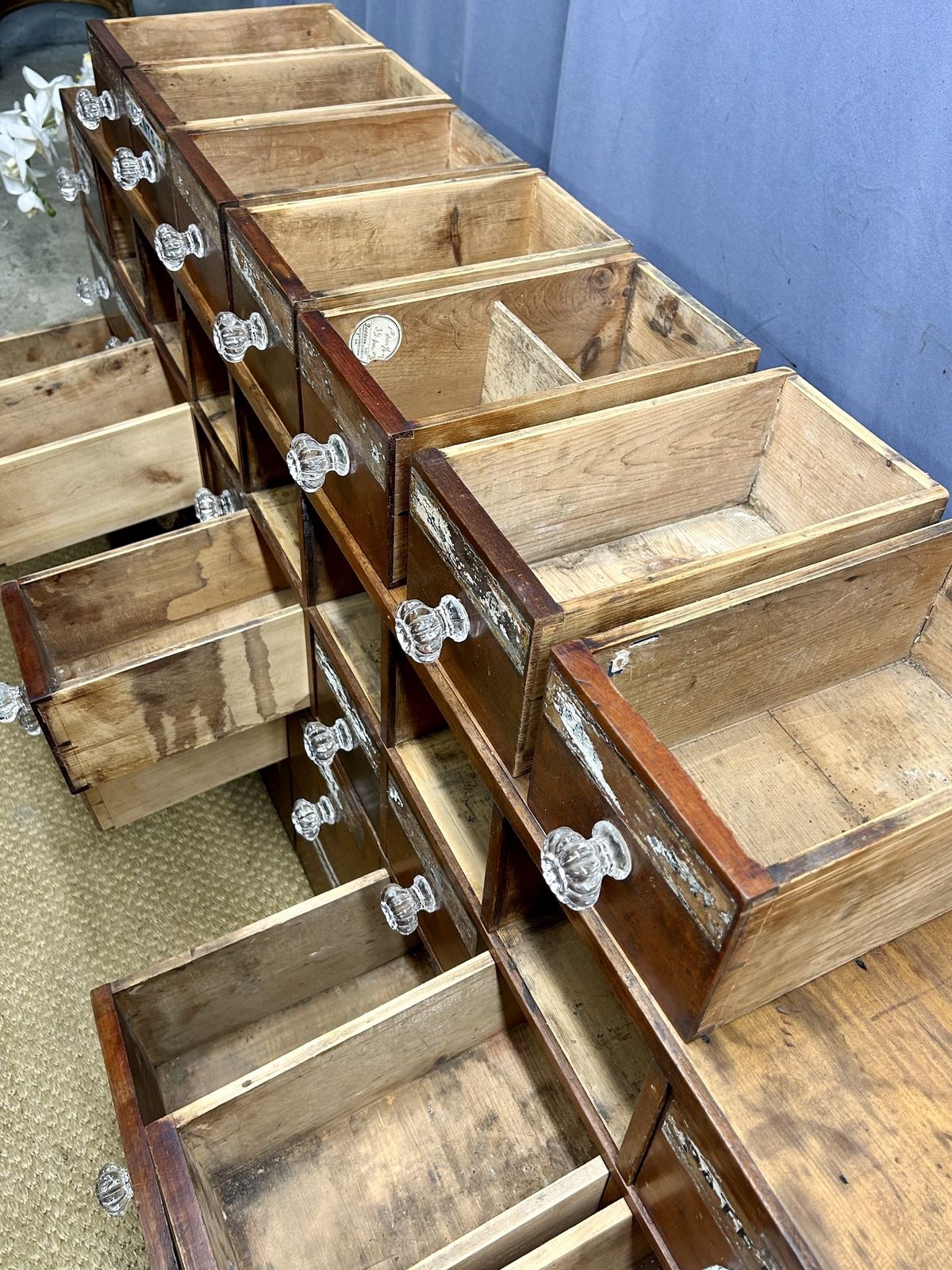 Antique Haberdashery Cabinet Chemist Bank Of Drawers Apothecary Chest Of Drawers photo buy