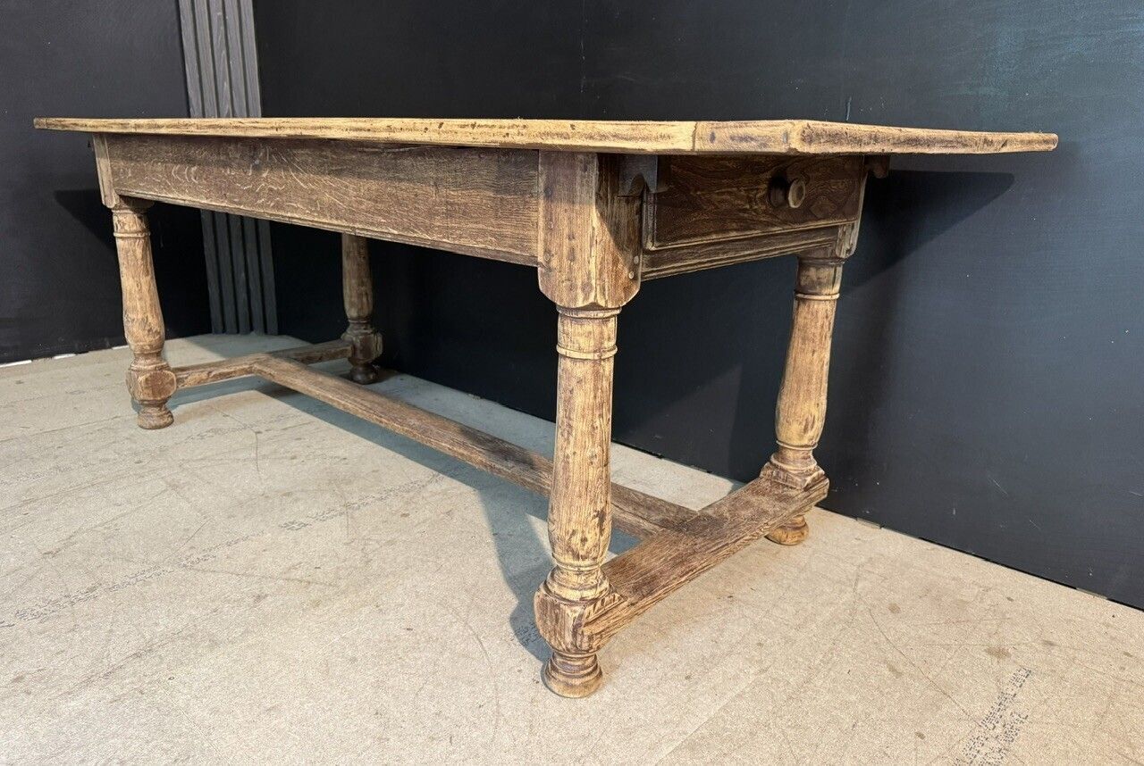 Furniture 19th Century French Oak Farmhouse Dining Table photo