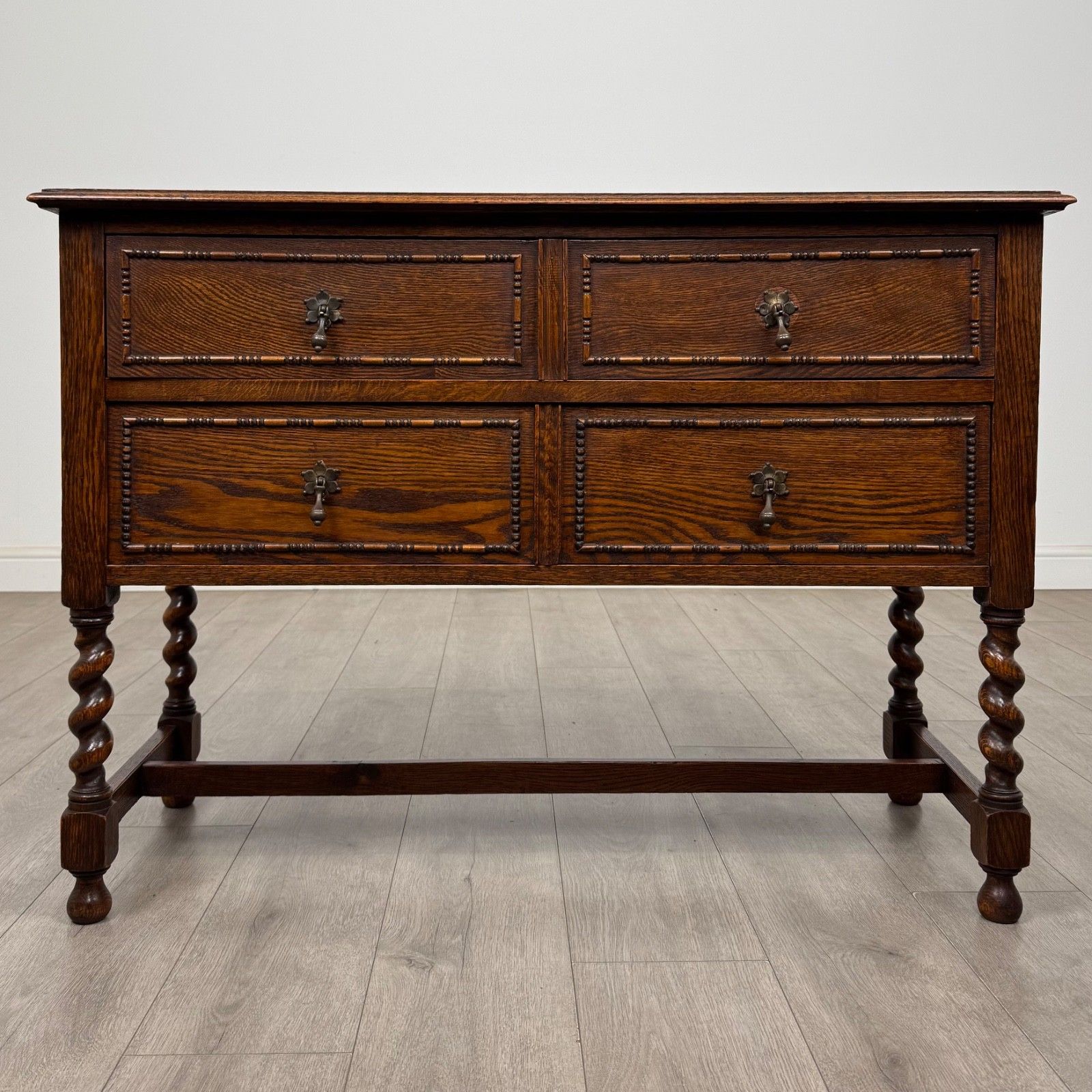 Antique 20th Century Jacobean Style Chest Of Drawers In Oak ( Af 5776 )