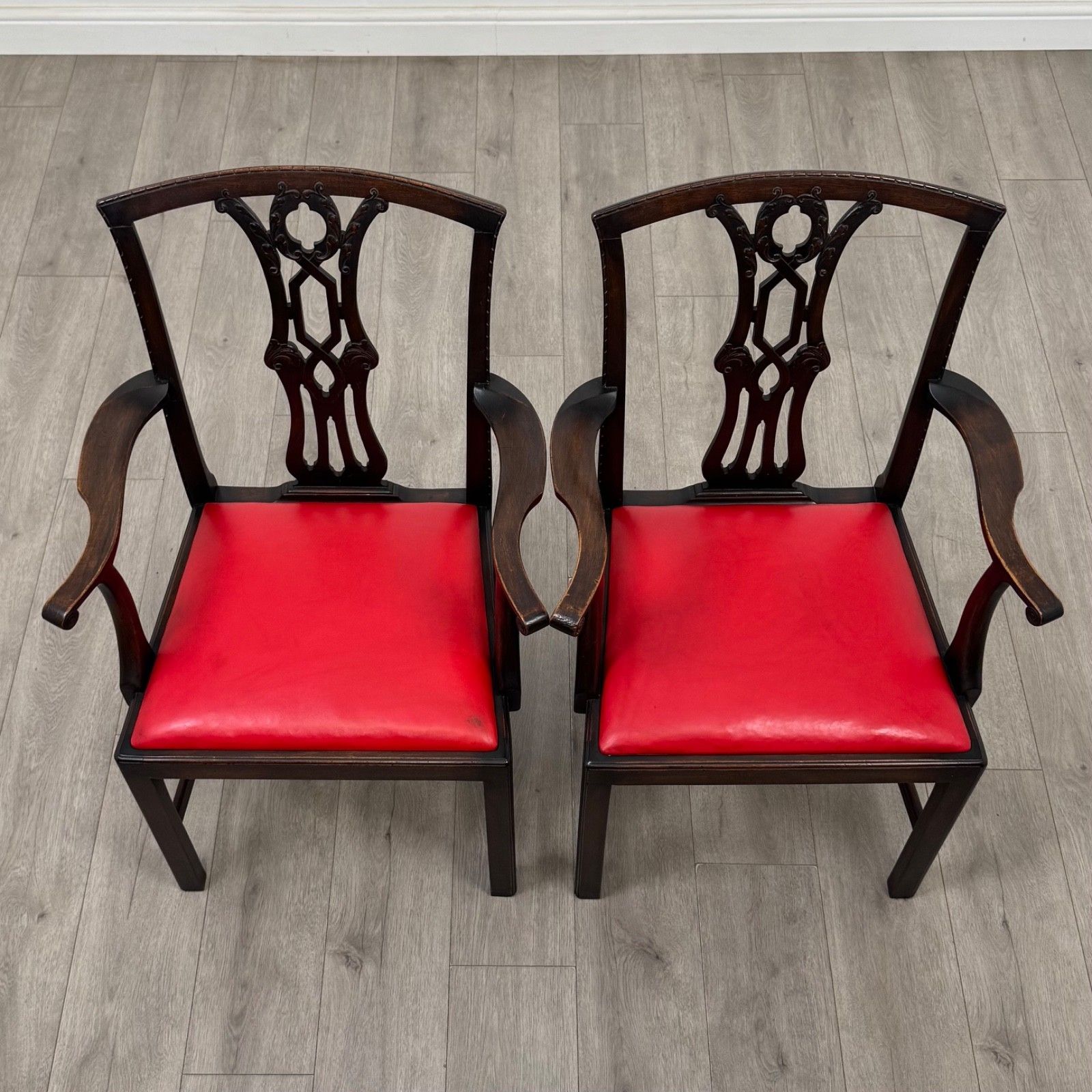 photo furniture Antique 18th Century Georgian Set Of 6 Mahogany Dining Chairs ( Af 5761 )
