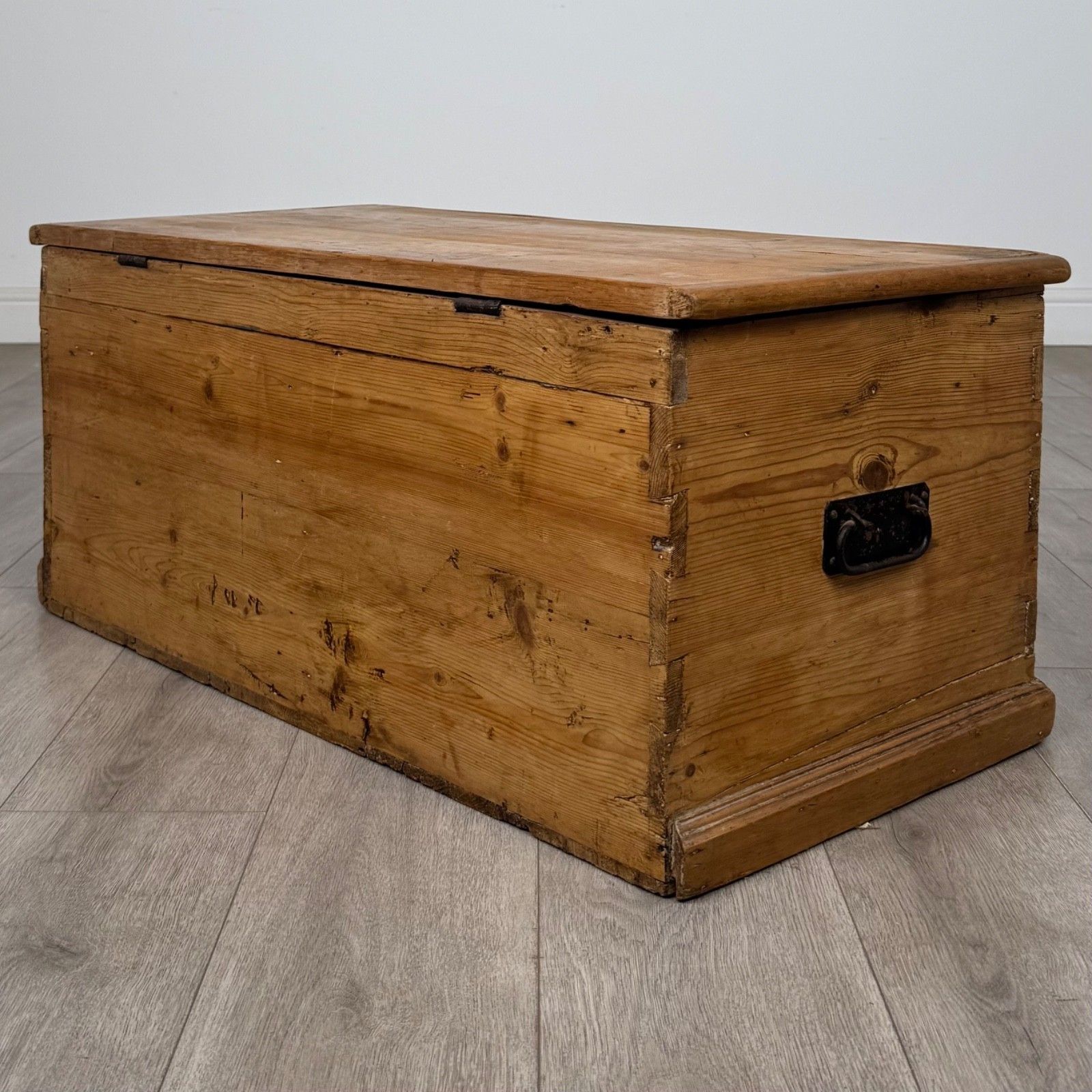 Antique 19th Century Victorian Blanket Box In Pine ( Af 5804 ) photo vinterior