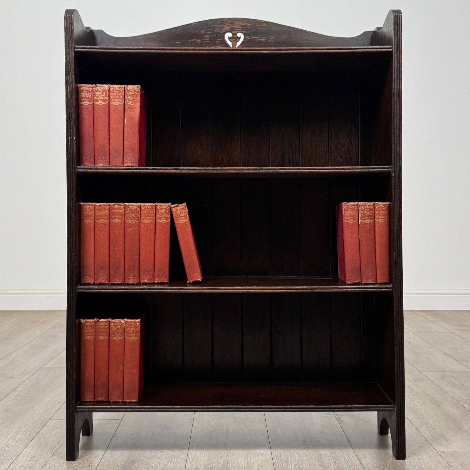 Antique 20th Century Edwardian Open Bookcase In Oak ( Af 5806 )