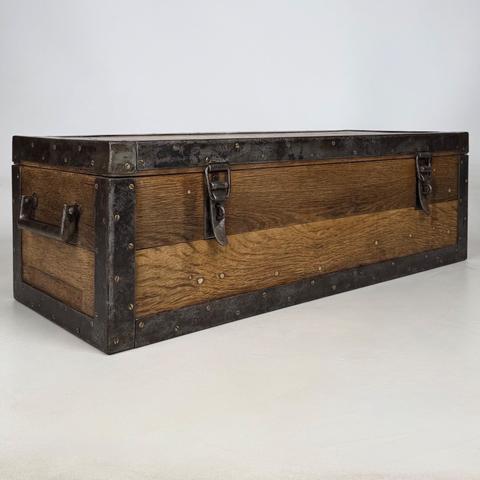 Antique 20th Century Oak Storage Box Of Fine Quality ( Af 5794 ) photo vintage