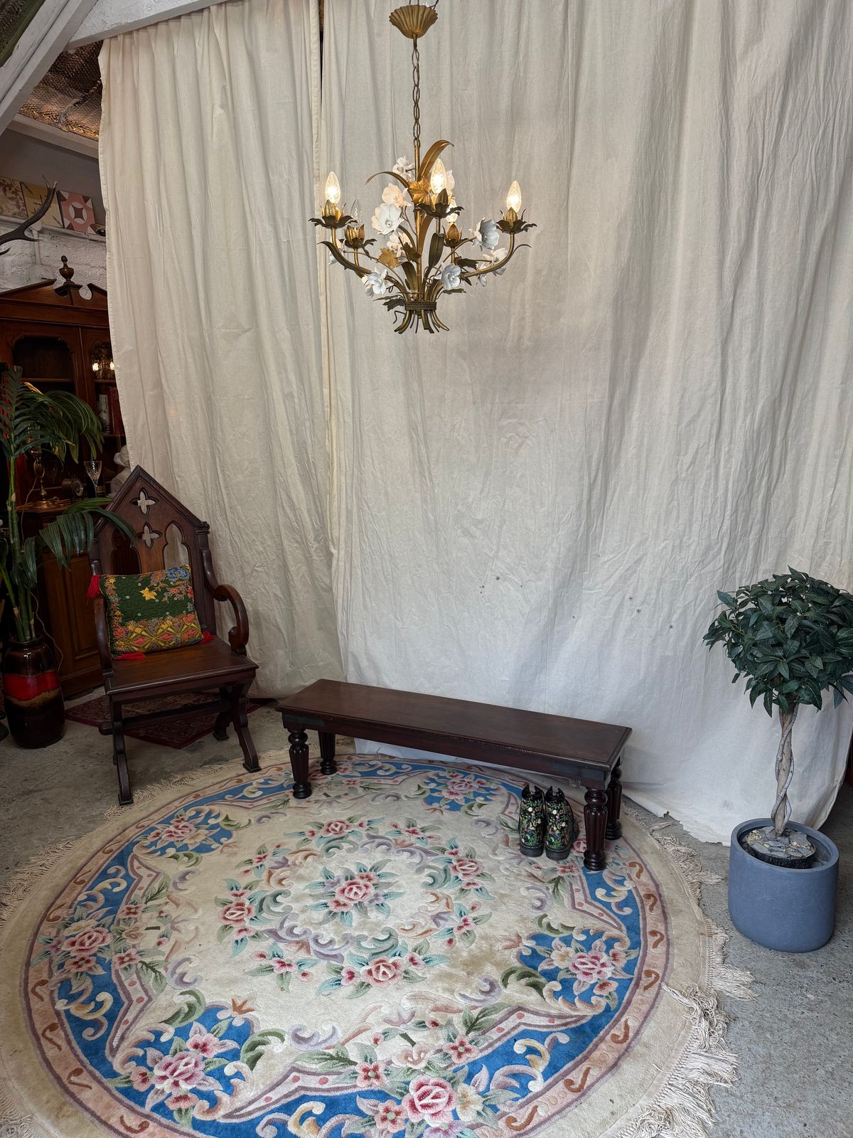 Antique Oak Window Seat Bench Alton Abbey Traditional English Bench photo buy