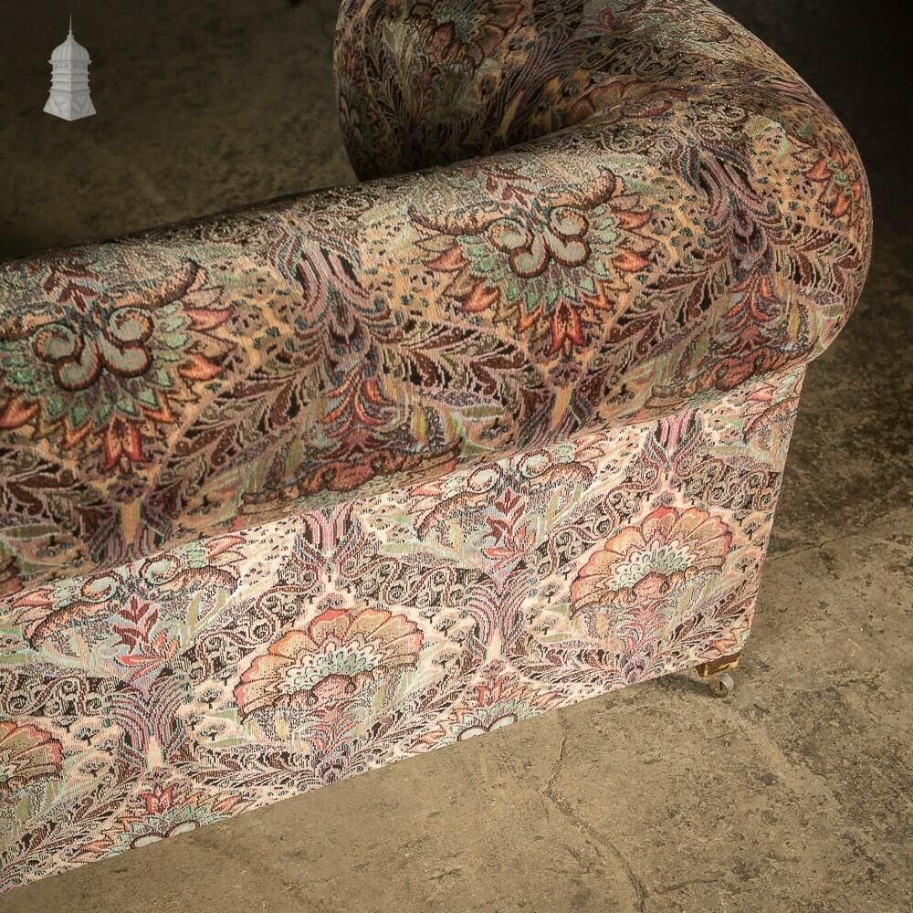 Victorian Style Drop Down Club Sofa Featuring Re Upholstered Fabric Inspired By William Morris Designs photo vintage