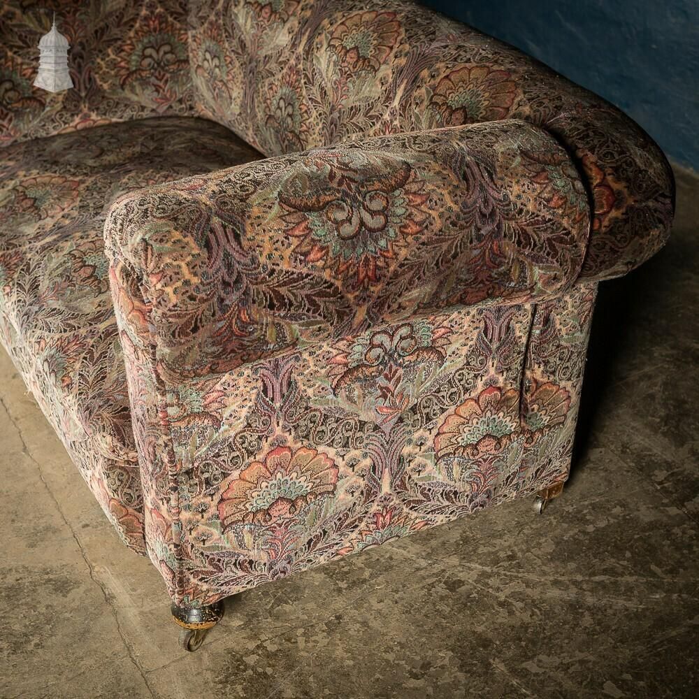 photo for sale Victorian Style Drop Down Club Sofa Featuring Re Upholstered Fabric Inspired By William Morris Designs