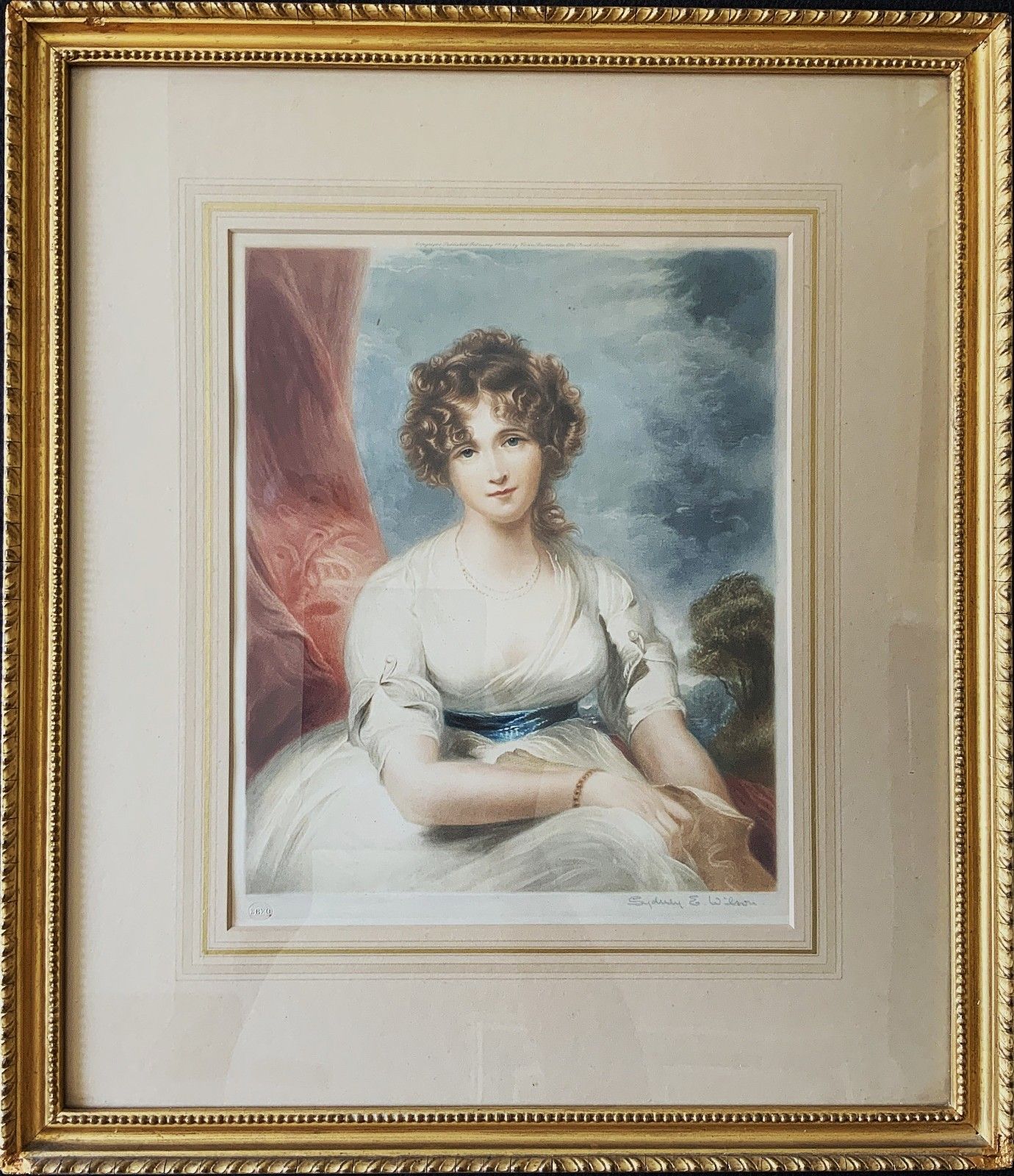 Portrait Of A Lady Signed Artist Proof Mezzotint Engraving By Sydney Wilson 1923