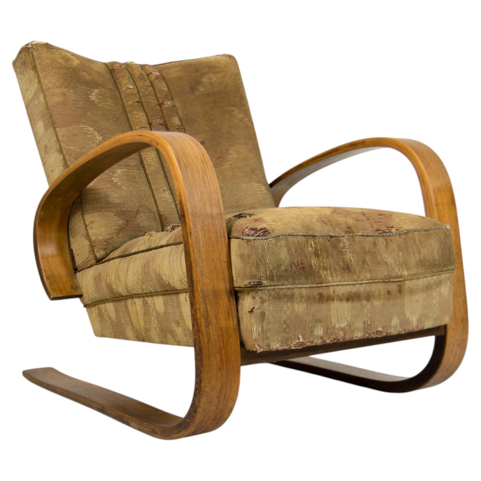 Tank fauteuil van Miroslav Navrátil, gelamineerd gebogen hout, jaren 1930