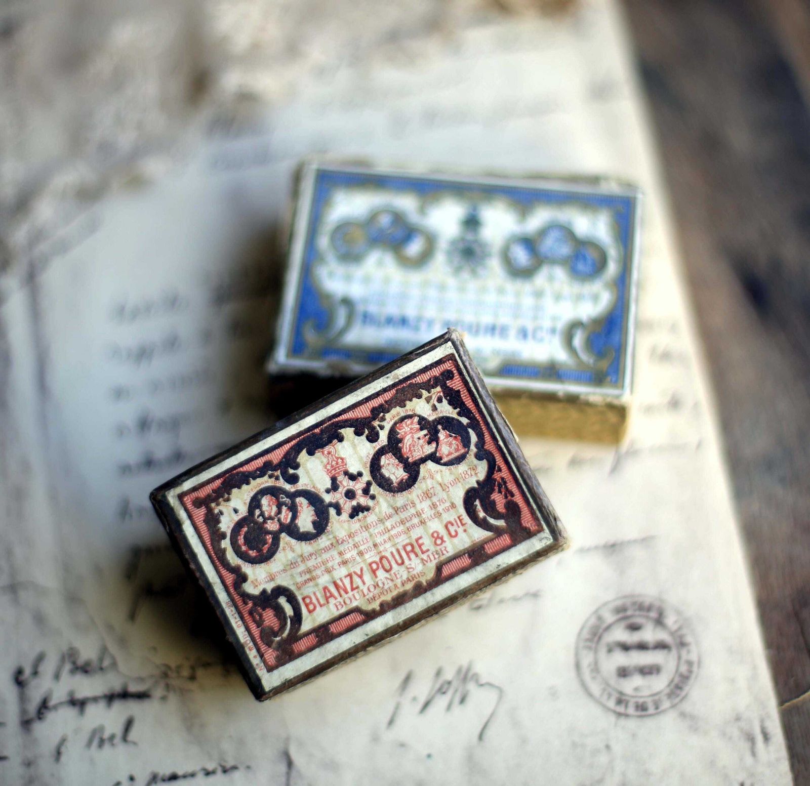 2 Boxes Of Antique French Ink Pen Nibs Advertising Box Blanzy Poure & Cie photo 104.0