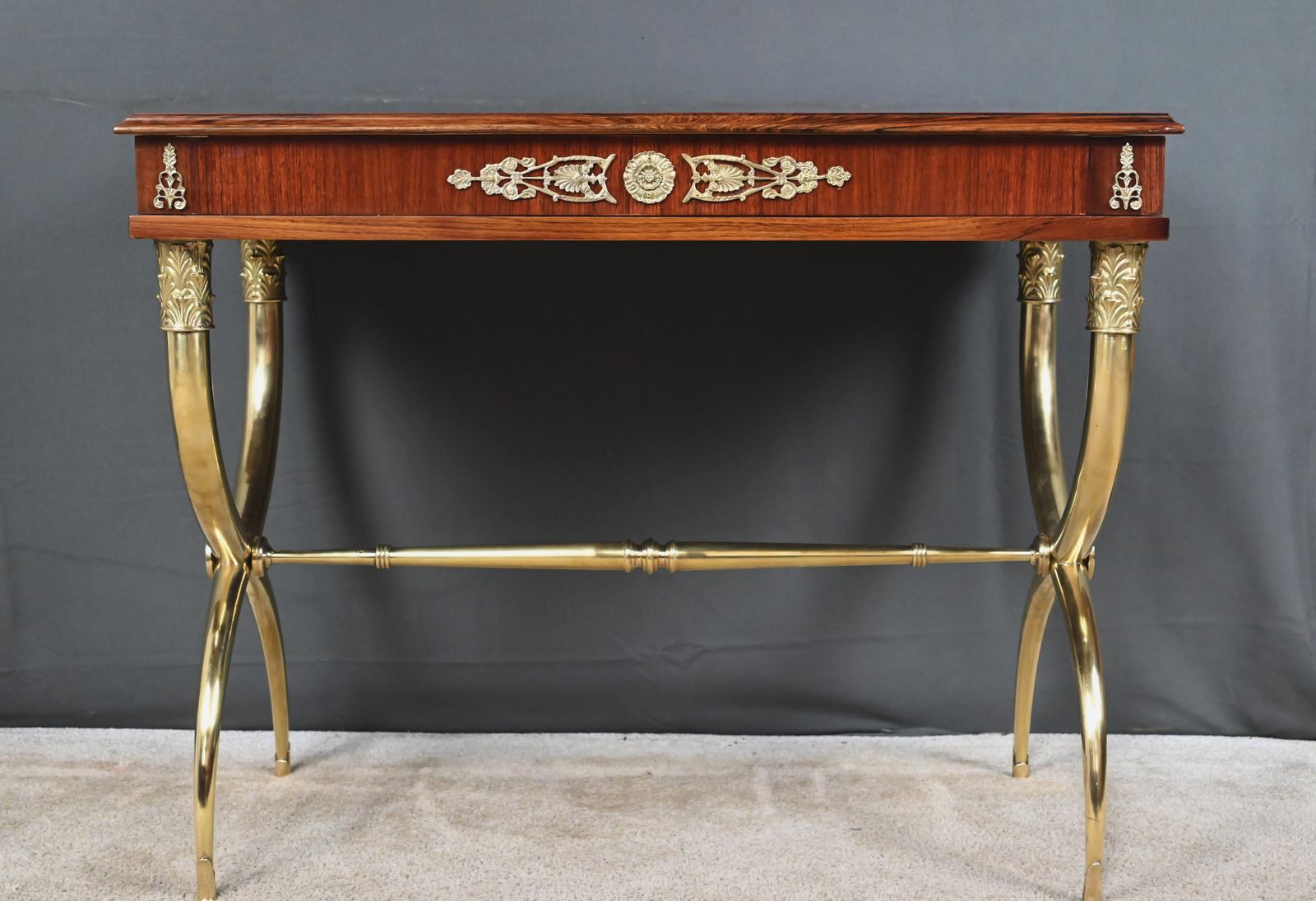 photo vinterior Mahogany Veneer Console Table, Empire Style – First Half Of The 20th Century
