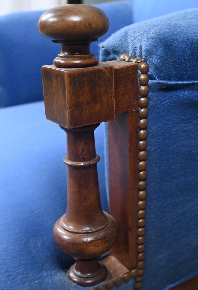 Walnut Bergère Armchair – Early 20th Century photo vintage