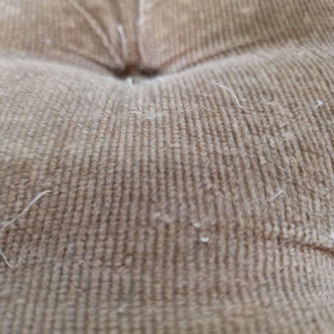 photo for sale Vintage Tufted Foot Stool Queen Anne Style Upholstered Ottoman For Restoration
