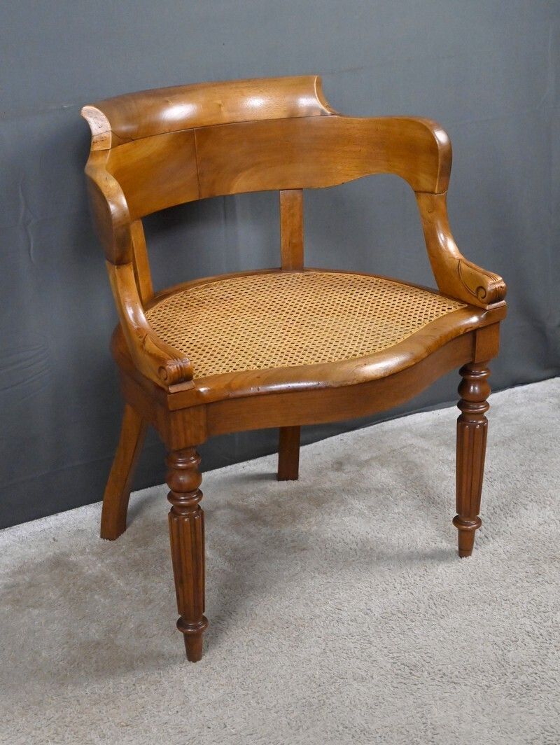 Walnut Office Chair, Louis Philippe Period – First Half Of The 19th Century photo for sale