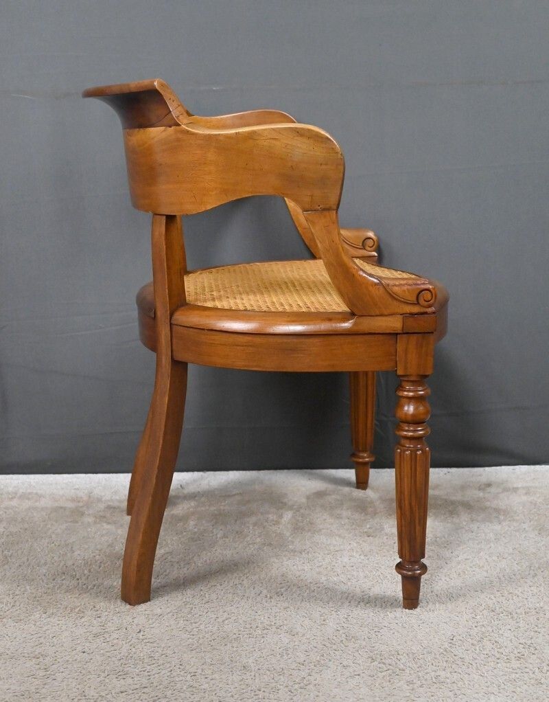 Furniture Walnut Office Chair, Louis Philippe Period – First Half Of The 19th Century photo