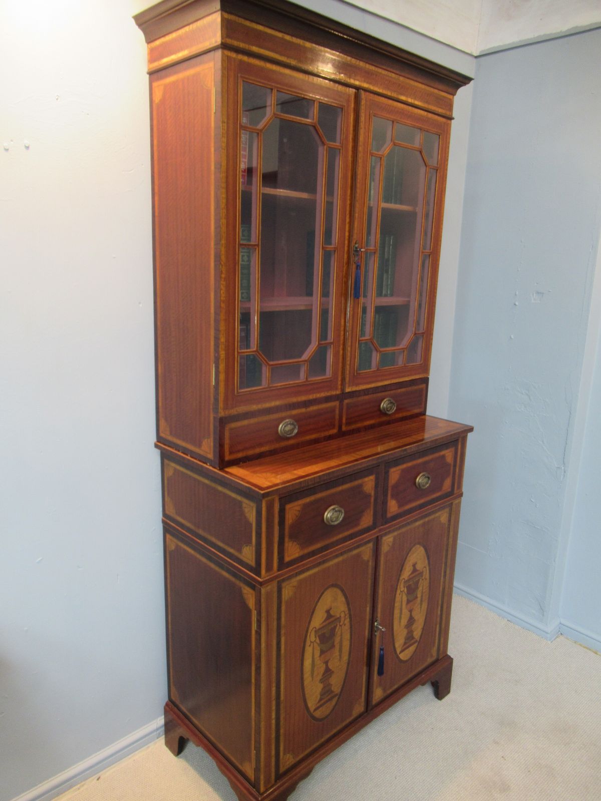 Mahogany And Marquetry   Inlaid   Bookcase photo 575.0