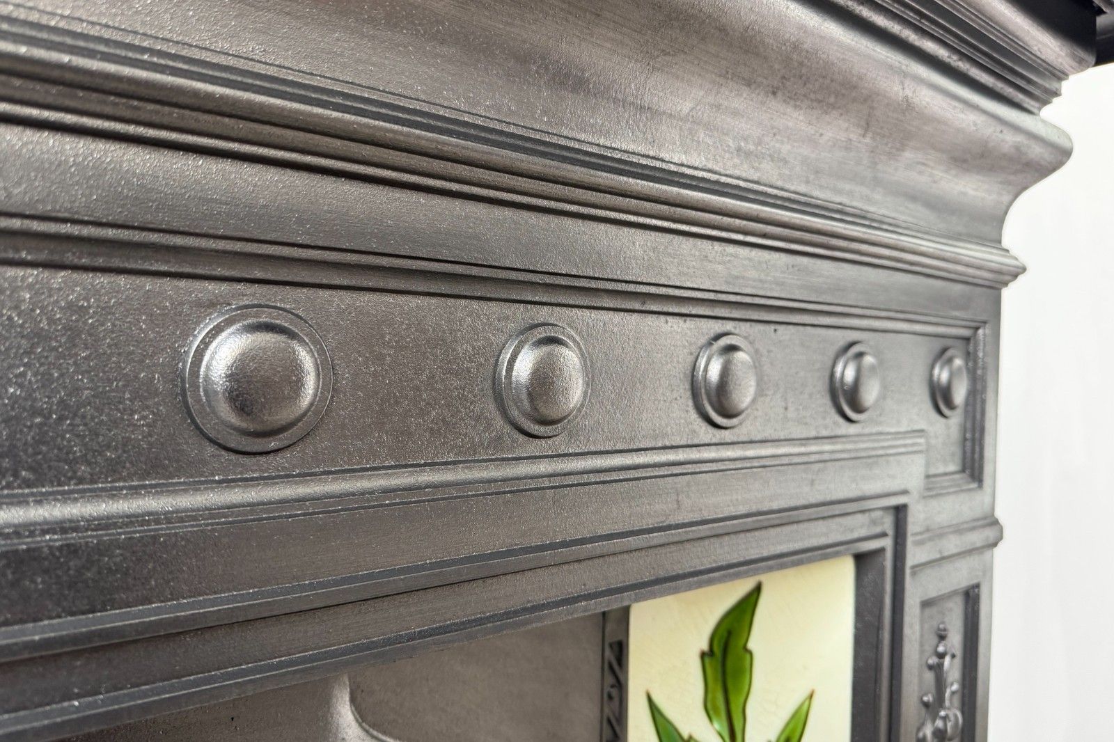 Edwardian Cast Iron Tiled Fireplace Circa 1902. Large Antique Reclaimed Restored photo 3195.0