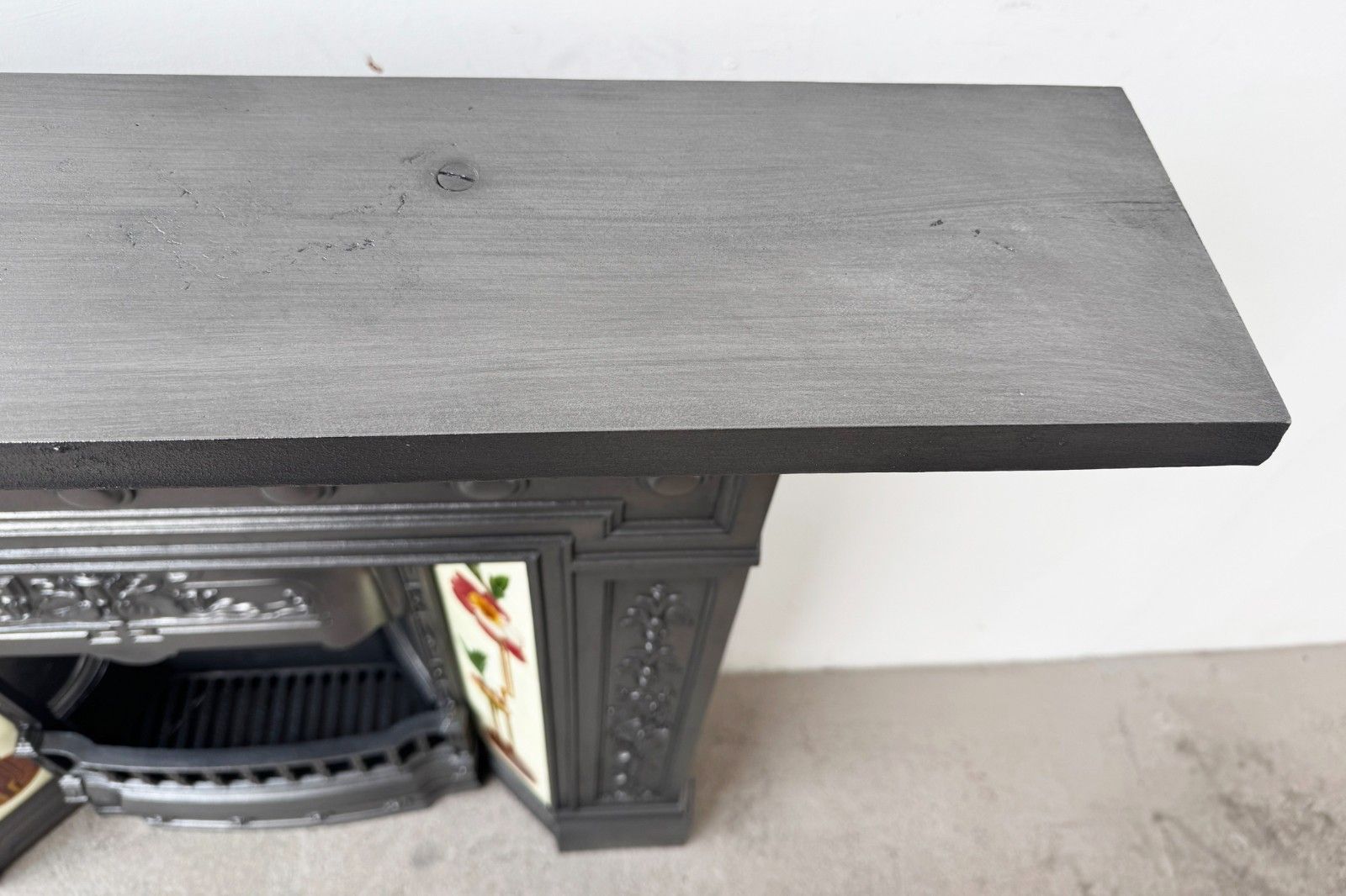 photo buy Edwardian Cast Iron Tiled Fireplace Circa 1902. Large Antique Reclaimed Restored