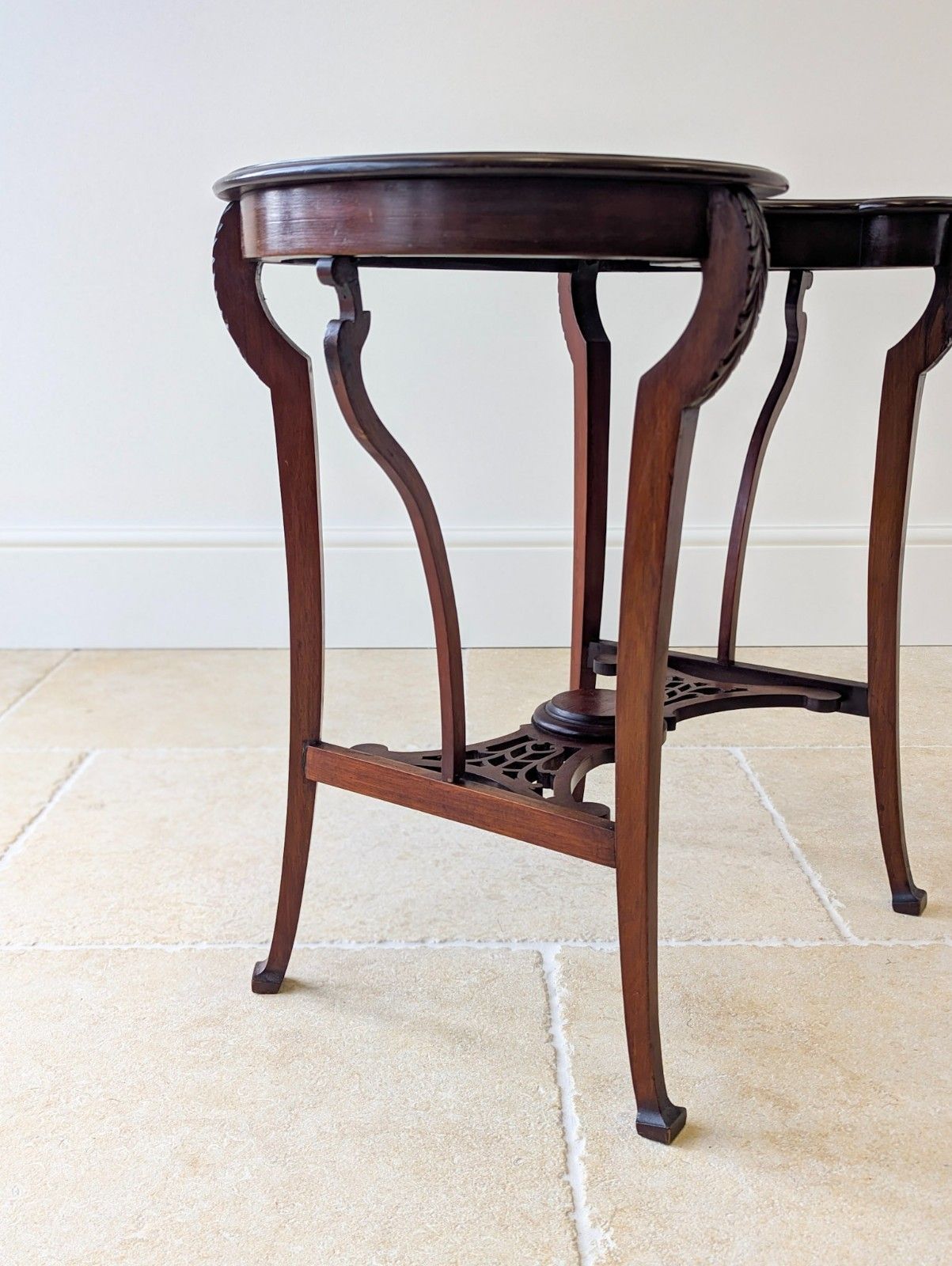 Antique Edwardian Art Nouveau Mahogany Side Table C.1900 photo vinterior
