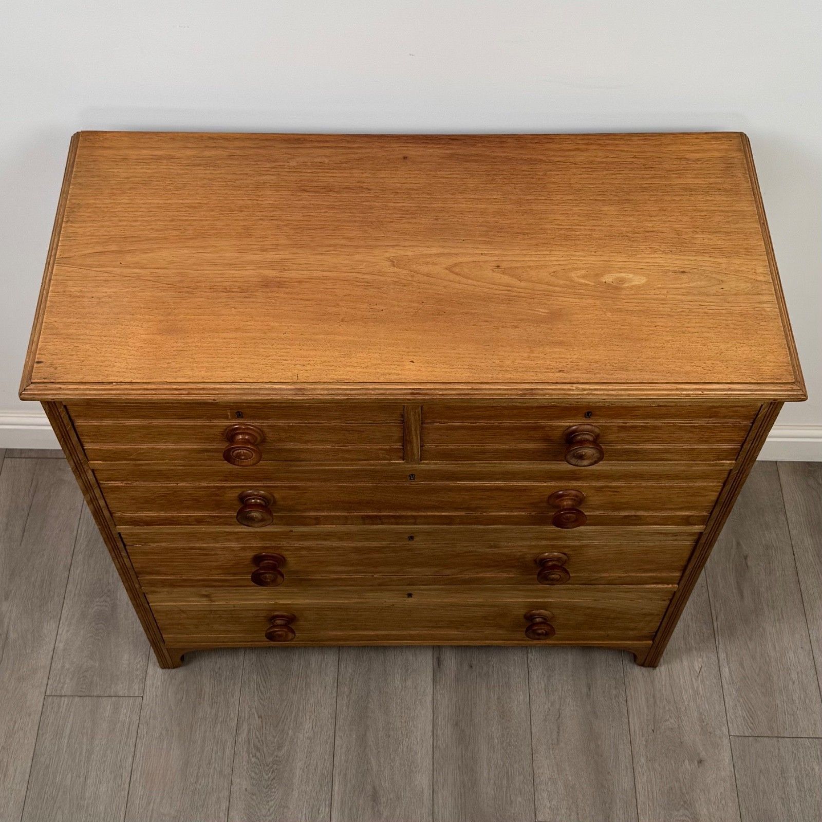 photo furniture Antique 20th Century Edwardian Chest Of Drawers In Oak ( Af 5807 )