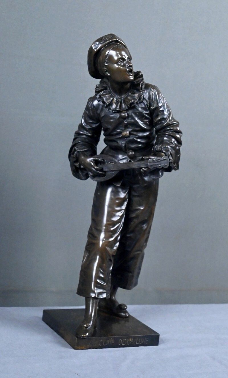 Important Bronze Sculpture "By The Light Of The Moon" Signed Bouret – Late 19th Century photo Art