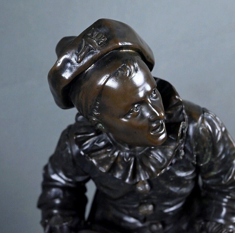 photo for sale Important Bronze Sculpture "By The Light Of The Moon" Signed Bouret – Late 19th Century