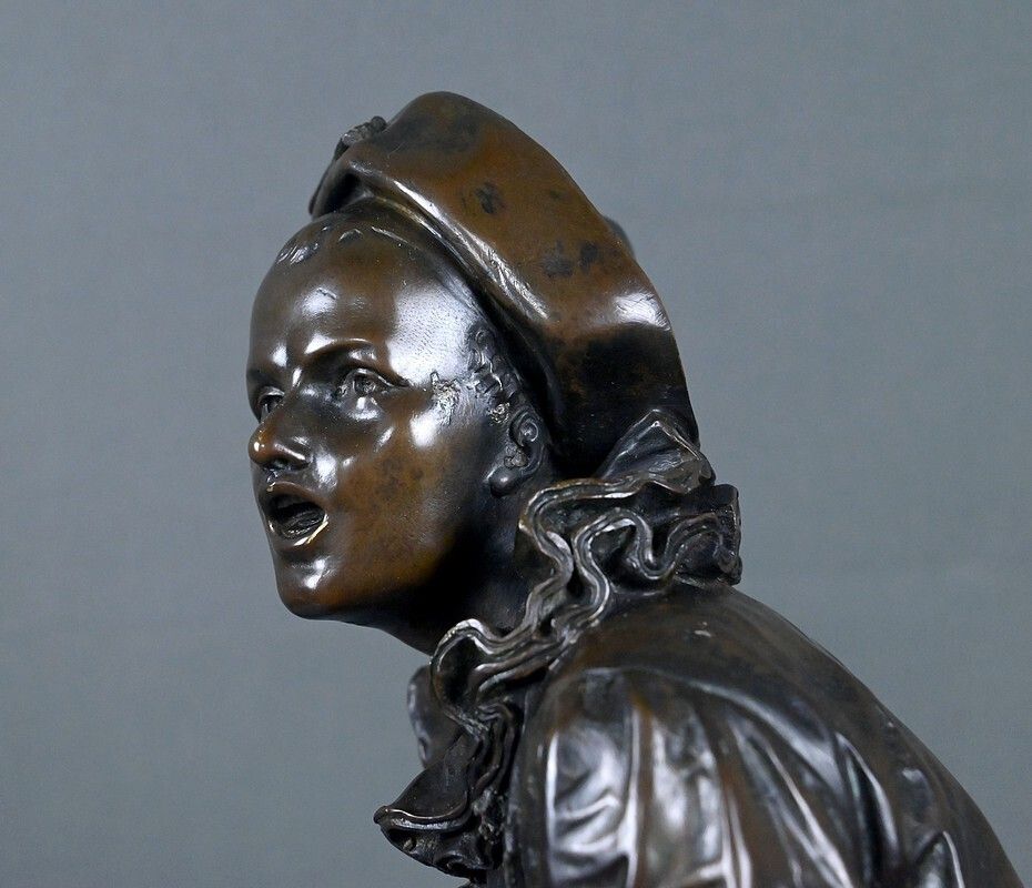 photo vinterior Important Bronze Sculpture "By The Light Of The Moon" Signed Bouret – Late 19th Century